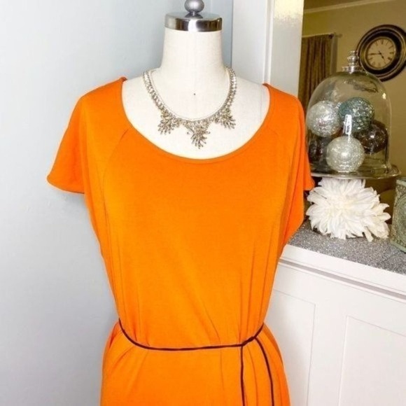 Lane Bryant Orange Tassel Belt Dress 18 20 Nwt - Picture 5 of 11